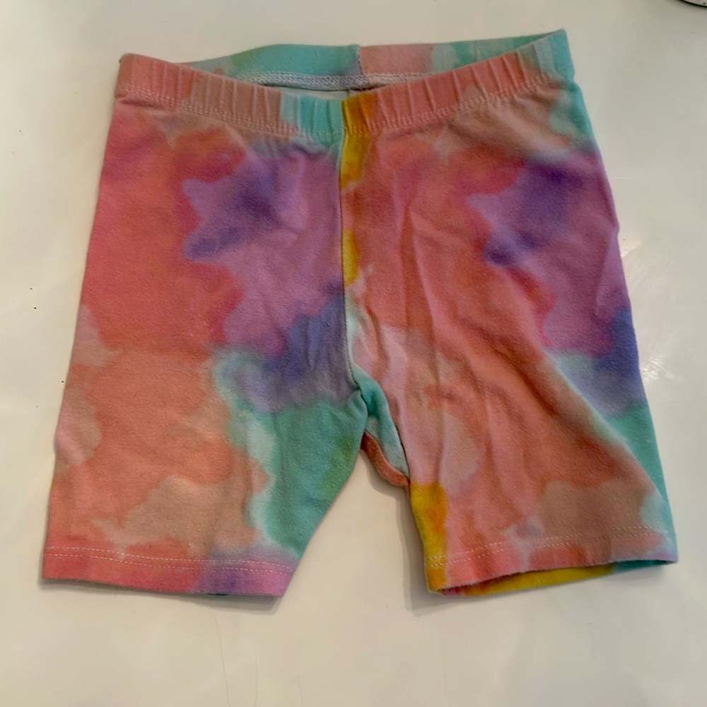 Cat & Jack 3T rainbow tie dye bike shorts